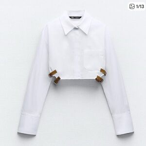 Bloggers' Favorite W ZARA BELTED CROPPED GABARDINE SHIRT ZW
COLLECTION SZ M